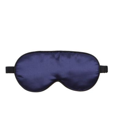 Everest Essentials Silk Sleep Mask with Adjustable Strap Blocks Out Light and Helps Sleep Better | Eye Mask for Yoga Shift-Work Migraines Puffy Eyes | Blindfold Comes in a PE Zip Bag (Navy Blue)