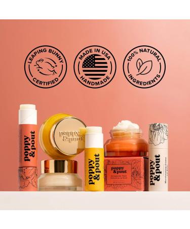 Poppy & Pout Jumbo Lip Balm 2 Pack All Natural Lip Balms & Moisturizers Hydrates with Beeswax Vitamin E Organic Coconut Island Coconut & Lemon Bloom - Buy Online on GoSupps.com