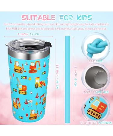 4 Pack Kids Cups with Straw Lid - 12 Oz Insulated Stainless Steel Tumbler for Boys - Spill Proof & BPA Free - 4 Styles Powder Coated Toddler Smoothie Cup - Buy Online on GoSupps.com
