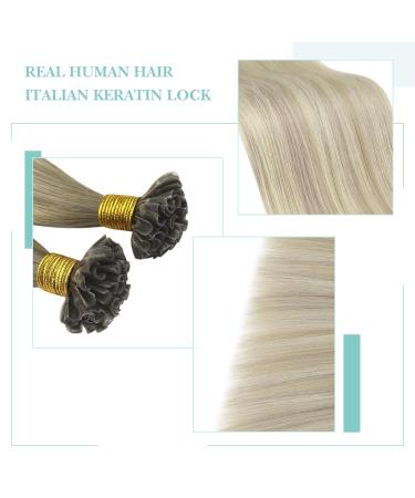 Youngsee Real Hair Ombre Bonding Extensions | 40cm Remy U Tip | Dark Ashblond to Platinum | Hot Fusion | 50g #18/60a/60 - Buy Online on GoSupps.com