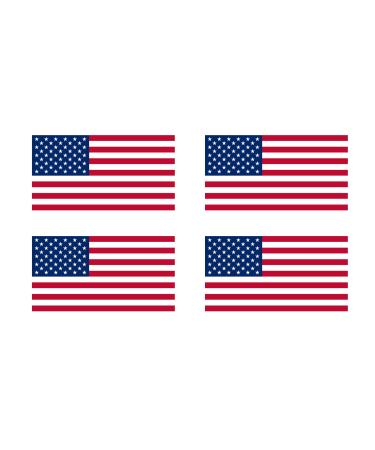Rogue River Tactical 4 Pack USA American Flag Decal Bumper Sticker 5x3 United Sates of America
