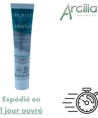  ARCILIA (ARCILIA) Argiletz White Clay Toothpaste Mint Aroma 75 ml Organic Natural French - Buy Online on GoSupps.com