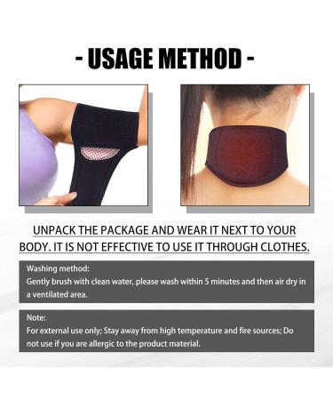2-Piece Magnetic Heated Neck Pillows - Self-Heating Neck Wraps for Pain Relief - Comfortable Support & Protection - Black - Buy Online on GoSupps.com