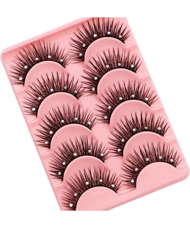 5 Pairs Bling Glitter Lashes 3D Natural Cosplay Eyelash with Rhinestones 13mm Dramatic Manga Lashes with Diamonds Stage Makeup Lashes for Decorative Christmas Halloween New Year Party - Buy Online on GoSupps.com