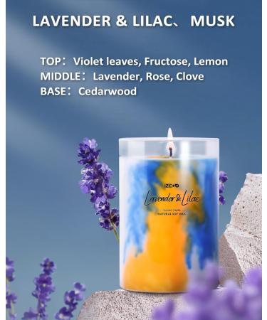 IZIDDO Colourful Scented Candles | Lavender & Musk Aromatherapy | 15oz Long Lasting Handmade Candle | Ideal Gifts for Home & Occasions - Buy Online on GoSupps.com