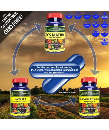 PCS Matrix - Lower PSA Levels - 100% Natural Saw Palmetto Rabdosia Scute Plantago Focium Chrysantaomum Ganoderma Lotus Seed - Vegan Capsules (120ct) - Buy Online on GoSupps.com