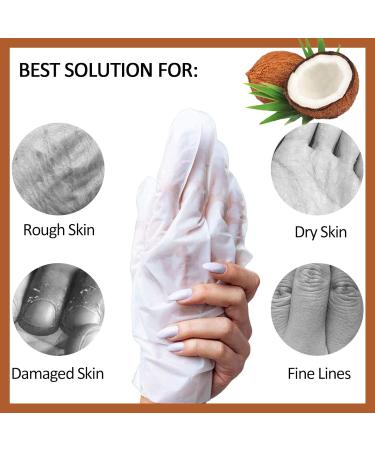 Elitzia ETMM03 Handmask Moisturizing Gloves - Repair Dry Cracked Skin with Coconut Oil | Unisex Hand Care - Buy Online on GoSupps.com