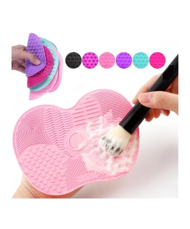 Silicone Brush Cleaner Mat - Makeup Cleaning Gel for Foundation Brushes - Pink Scrubber Pad - Buy Online on GoSupps.com