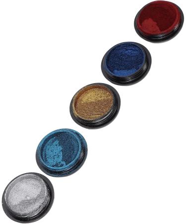 5 Colors Nail Art Glitter Mirror Powder Holographic Nail Pigment with 5 Sponge Sticks Metallic Chrome Nail Powder for Nail Art Decor - Buy Online on GoSupps.com