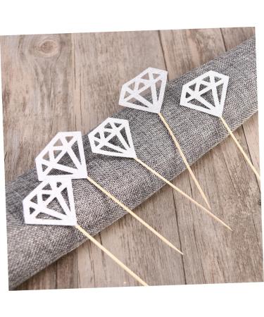 Toyvian 50pcs Fruit Cakes Appetizers Paper Cups Birthday Cake Toppers Glitter Cupcake Toppers Fruit Decor Diamond Cupcake Topper Gold Diamond Topper Diamond Dessert Topper Gem Ingredients Silver medium - Buy Online on GoSupps.com