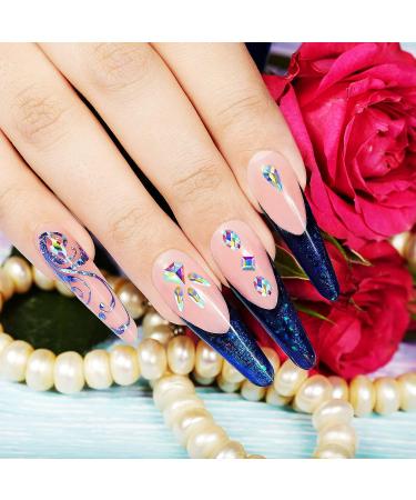 360 Pieces Rhinestones for Nails - Multi Shapes Acrylic Crystal Nail Stones - 12 Styles Flat Back Crystals Decorations - AB Color Gems for Nail Art Craft DIY - Buy Online on GoSupps.com
