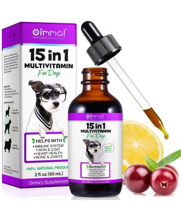 Dogs Vitamins and Supplements with Glucosamine & Cranberry 15 in 1 Multivitamins Supports Dogs Hip and Joint Immune Health Skin Coat Heart Health for Small Medium and Large Dogs