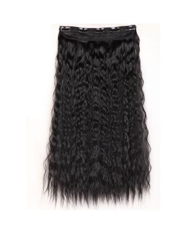 SEGO Clip-In Hair Extensions - 10 Inch Wavy Black Synthetic Tress with 5 Clips | Real Hair Look - Buy Online on GoSupps.com