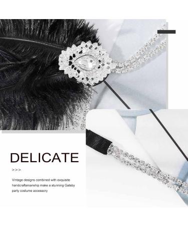 Zoestar Feather Headbands Crystal Tassel 1920s Headpiece Great Gatsby Accessories Flapper Headband Party Hair Jewelry for Women (Black) - Buy Online on GoSupps.com