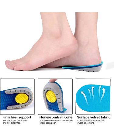 Aikowener Silicone Heel Lift Inserts - 1 Inch Height Blue Heel Cup Pads for Heel Ankle Pain & Spurs - Massaging Gel Cushion for Women/Men - Buy Online on GoSupps.com