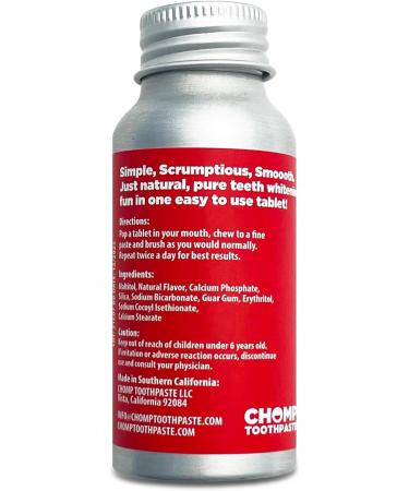Chomp Cinnamon Toothpaste Tablets - Whitening 60 Count | Eco-Friendly Dental Care | International Shipping Available - Buy Online on GoSupps.com