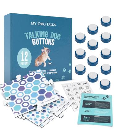 Dog and Cat Communication Training Buttons | MyDogTalks (12 Talking Dog Buttons + 3 Mats)
