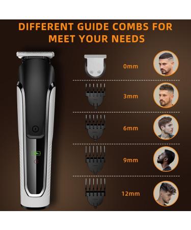 Vexloria Beard Trimmer Men Hair Clippers Men All-in-One Men's Grooming Kit with Nose and Ear Trimmer Detail Trimmer IPX6 Waterproof Professional Cordless Hair Clipper with 4 Limit Combs Black and White - Buy Online on GoSupps.com