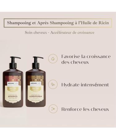 Arganicare | Duo Shampoo + Conditioner | Castor | Growth Accelerator | Gently Cleans & Moisturizes Hair | All Hair Types | 1x400 ML+ 1x400mL - Buy Online on GoSupps.com