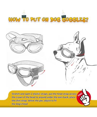 PETLESO Dog Sunglasses for Small Dogs | Waterproof Anti-UV Protective Goggles - Yellow & White - Buy Online on GoSupps.com