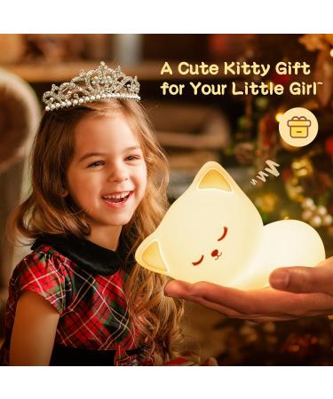 Cute Cat Night Light | 16 Color Changing Baby Nightlight | Rechargeable & Portable | Perfect Gift for Cat Lovers & Kids - Buy Online on GoSupps.com