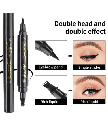Double Ended Eyebrow Pencil with 4 Tips Micro Head 3D Waterproof Micro Brow Pencil Effortless Natural Looking Eyebrows Black HS - Buy Online on GoSupps.com