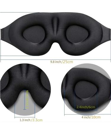Soft Black Sleep Mask for Men & Women - Light Blocking Eye Cover for Travel & Daily Use - Buy Online on GoSupps.com