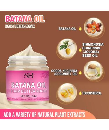Hair Butter with 100% Pure Raw Batana Oil From Honduras Batana Oil for Hair Growth Hair Growth Butter for All Hair Types Promotes Hair Strength 110g - Buy Online on GoSupps.com