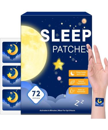 Yongsenina 72 Pack Sleep Patches for Adults Extra Strength Easy-to-Apply Sleep Patch with Valerian & Melatonin Patches Long-Lasting Night for Men and Women AC27
