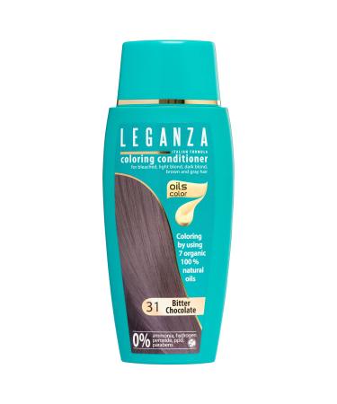 Leganza Hair Coloring Conditioner Natural Balm Color Bitter Chocolate N 31 | Enriched with 7 Natural Oils | Ammonia PPD and Paraben Free | 150 ml 31 Bitter Chocolate