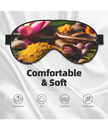 Condiments Spices Print Eye Mask | Adjustable Blackout Sleep Mask for Men & Women | Comfortable Sleep Aid - Buy Online on GoSupps.com