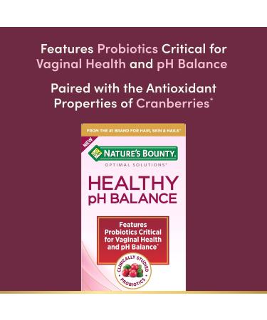 Nature's Bounty Probiotics for Women Vaginal Probiotics for Healthy pH Balance 2 Billion CFU Clinically Studied Strains Optimal Solutions pH Balance Pills 30 Vegetarian Capsules - Buy Online on GoSupps.com