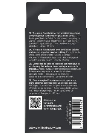 ZWILLING Premium Nail Clippers - Ergonomic Stainless Steel White 85mm with Collecting Container - International Shipping Available - Buy Online on GoSupps.com
