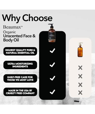Unscented Face & Body Oil - USDA Organic Carrier Oil 240ml | Natural Skincare Hydrating & Nourishing - Buy Online on GoSupps.com
