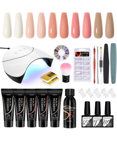 VANREESA Poly Nail Gel Kit with 36W U V Nail Lamp - 5 Nude Colours Manicure Set for Women - Buy Online on GoSupps.com