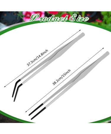 Extra Long Stainless Steel Feed Pliers for Reptiles - 38.1 cm Aquatic Tweezers with Rubber Tip - 2 Pieces Ideal for Terrariums & Aquariums - Buy Online on GoSupps.com