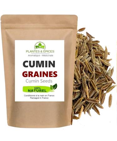 Cumin Entier en graines Naturel 250g - Sachet Fra cheur Herm tique Refermable (250g) 250 g (Lot de 1)
