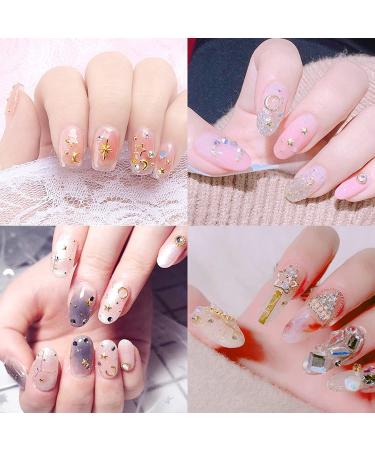 Metal Rivets 3D Nail Art Decals - 6 Boxes DIY Nail Decoration Kit with Gold Punk Designs - Buy Online on GoSupps.com