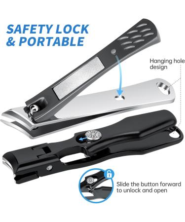 NiHome Heavy Duty Nail Clippers for Thick Hard Nails Set of 2 Wide Opening & Slanted Curved Blade Precision Ingrown Toenail Clippers Extended Anti-Slip Handles and Ultra Sharp Stainless-Steel Blades - Buy Online on GoSupps.com