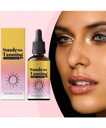 Tanning Drops: 60ml bottle of tanning drops natural and fast-acting antioxidant for face and body suitable for all skin types - Buy Online on GoSupps.com