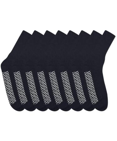 Nobles Assorted Black Diabetic Anti Skid/No Slip Hospital Gripper Socks Great for Adults Men Women. Designed for Medical Hospital Patients but Great for Everyone (Size 10-13 - 9 Pairs)