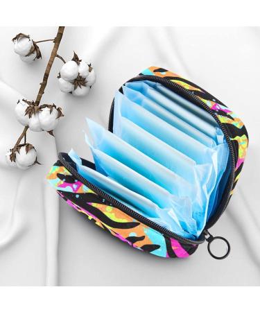 Colorful Animal Print Menstruation Pad Bag with Zipper Stylish Napkin & Tampon Storage for Women & Girls - Buy Online on GoSupps.com