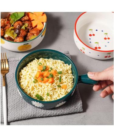 Dishes Ceramic Handle Bowl Fruit Salad Breakfast Bowl Instant Noodle Dishes Creative Cute Baking Household Kitchen Tableware (Color : J) (D) - Buy Online on GoSupps.com