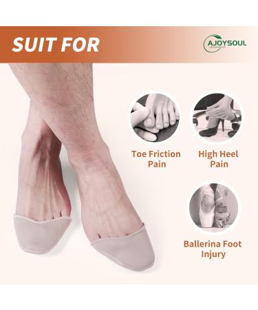 Buy Ballet Point Shoe Pads - Anti-Slip Forefoot Protectors & Toe Pouches | 2 Pairs Knitted Fabric Half Socks - Beige Long - International Shipping Available - Buy Online on GoSupps.com