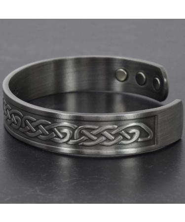 Holistic Magnets Copper Magnetic Bracelet for Arthritis & Tendinitis - Celtic Knot Design Antique Silver - Unisex Healing Wrist Jewelry (19.5-22.5cm) - Buy Online on GoSupps.com
