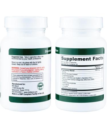 Brain Support for Memory and Focus - Brain Supplement for Memory & Neural Function - Premium L-Tyrosine, Phosphatidylserine, Bacopa Monnieri Focus Supplement, 30 Capsules (Pack of 1) 60 Count (Pack of 1) - Buy Online on GoSupps.com