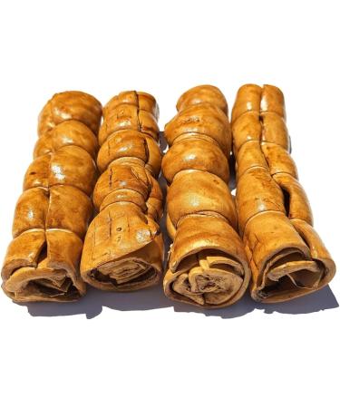 Beef Cheek Rolls Dog CHEW Treat - *(Beef Basted 4 PACK/12 INCH)* - Rawhide Free - Super Thick - All Natural - Long Lasting Dog CHEW - Beef Cheek Rolls - Buy Online on GoSupps.com