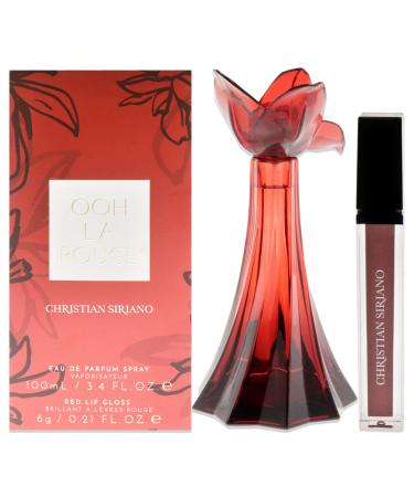 Christian Siriano Ooh La Rouge for Women - 2 Pc Gift Set 3.4 oz EDP Spray 0.21oz Red Lip Gloss