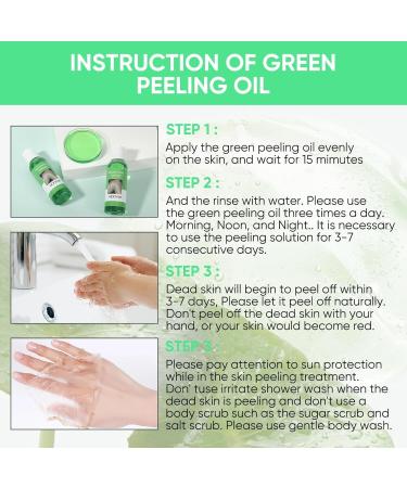 Extra Strong Green Peeling Oil Extra Strong Peeling Oil for Dark Skin Yellow Peeling Oil Extra Strong Peeling Oil Extra Strength Exfoliating Peeling Solution for Hand Feet Dead Skin Remover (3PC) - Buy Online on GoSupps.com