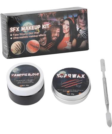 Body Paint Kit Halloween Scar Wax Special Effects Makeup Set Safe Cosplay Paint Kit Black White Scar Wax Set for Clotted Blood Wound Modeling with Spatula - Buy Online on GoSupps.com
